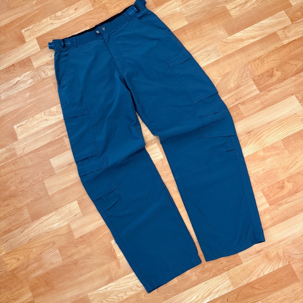 O'Neill Mens Cargo Pants Teal Blue Lightweight Polyester Utility Hiking 34x31